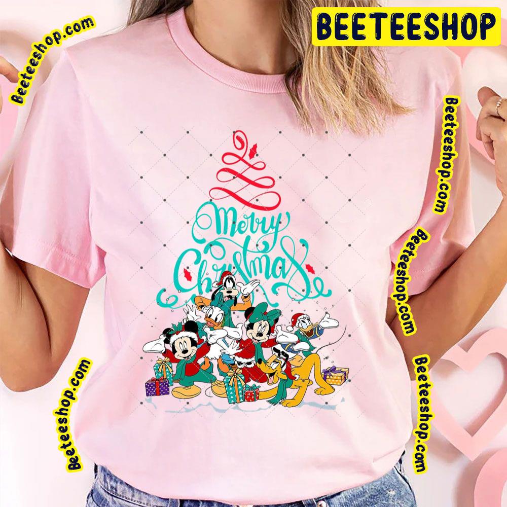 Merry Christmas Mickey Minnie Donald Daisy Goofy Pluto Disney Tree Trending Unisex T-Shirt Merry Christmas Mickey Minnie Donald Daisy Goofy Pluto Disney Tree Trending Unisex T-Shirt