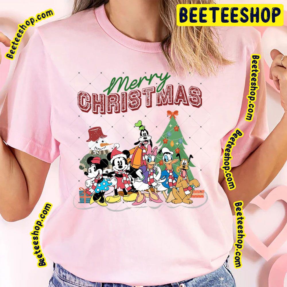 Merry Christmas Mickey Minnie Donald Daisy Goofy Pluto Disney Trending Unisex T-Shirt Merry Christmas Mickey Minnie Donald Daisy Goofy Pluto Disney Trending Unisex T-Shirt