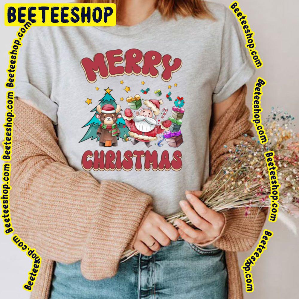 Merry Christmas Santa Deer Trending Unisex T-Shirt Merry Christmas Santa Deer Trending Unisex T-Shirt