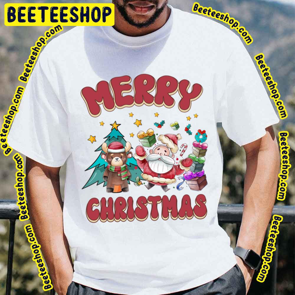 Merry Christmas Santa Deer Trending Unisex T-Shirt Merry Christmas Santa Deer Trending Unisex T-Shirt