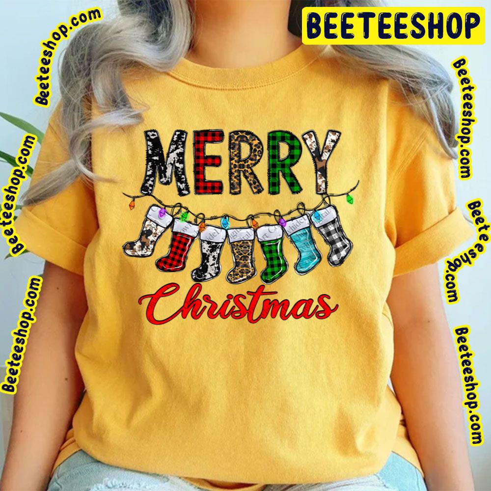 Merry Christmas Sock Light Trending Unisex T-Shirt Merry Christmas Sock Light Trending Unisex T-Shirt