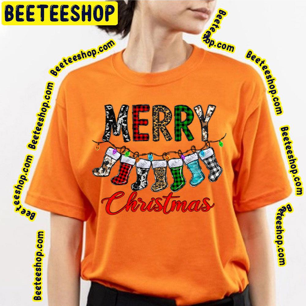 Merry Christmas Sock Light Trending Unisex T-Shirt Merry Christmas Sock Light Trending Unisex T-Shirt