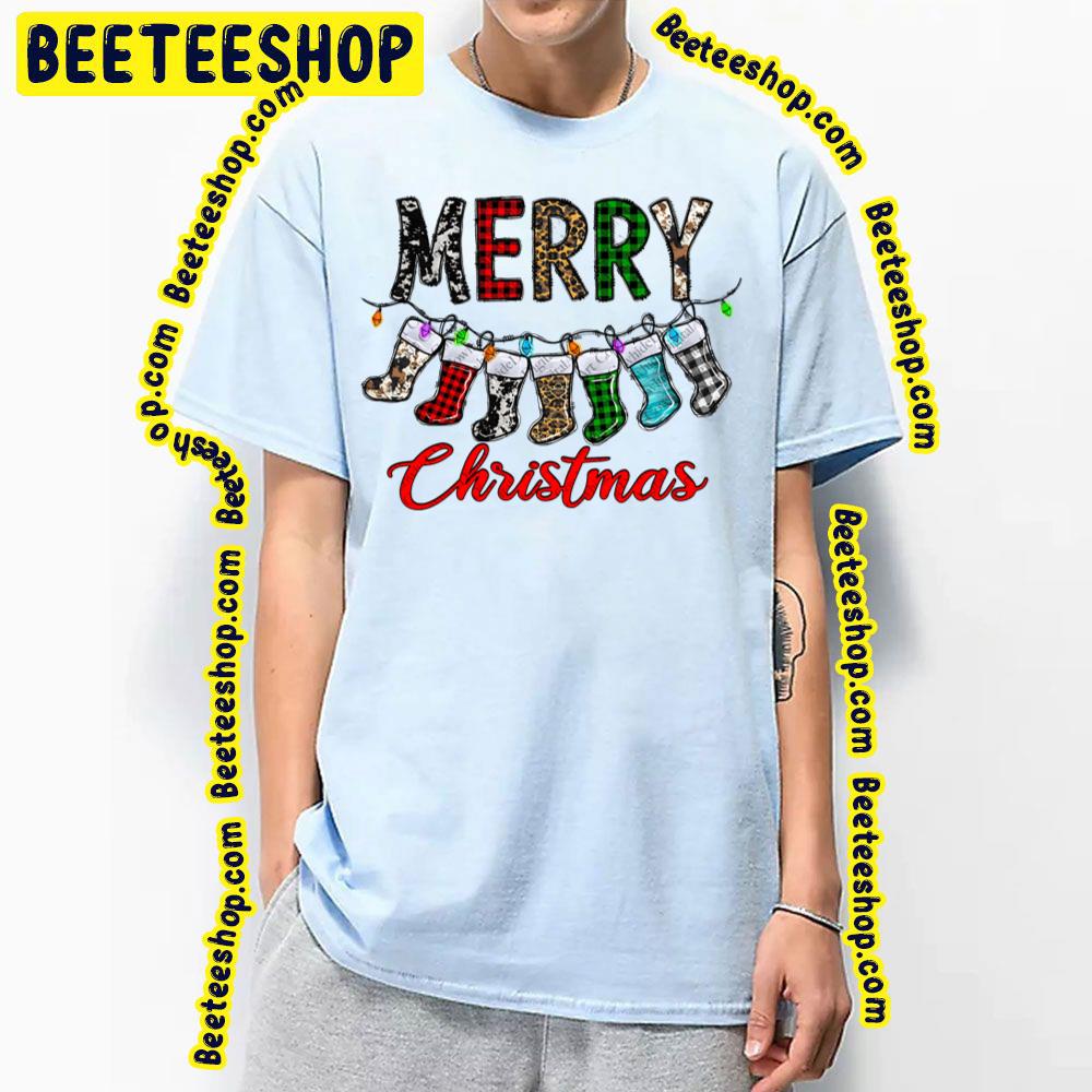 Merry Christmas Sock Light Trending Unisex T-Shirt Merry Christmas Sock Light Trending Unisex T-Shirt