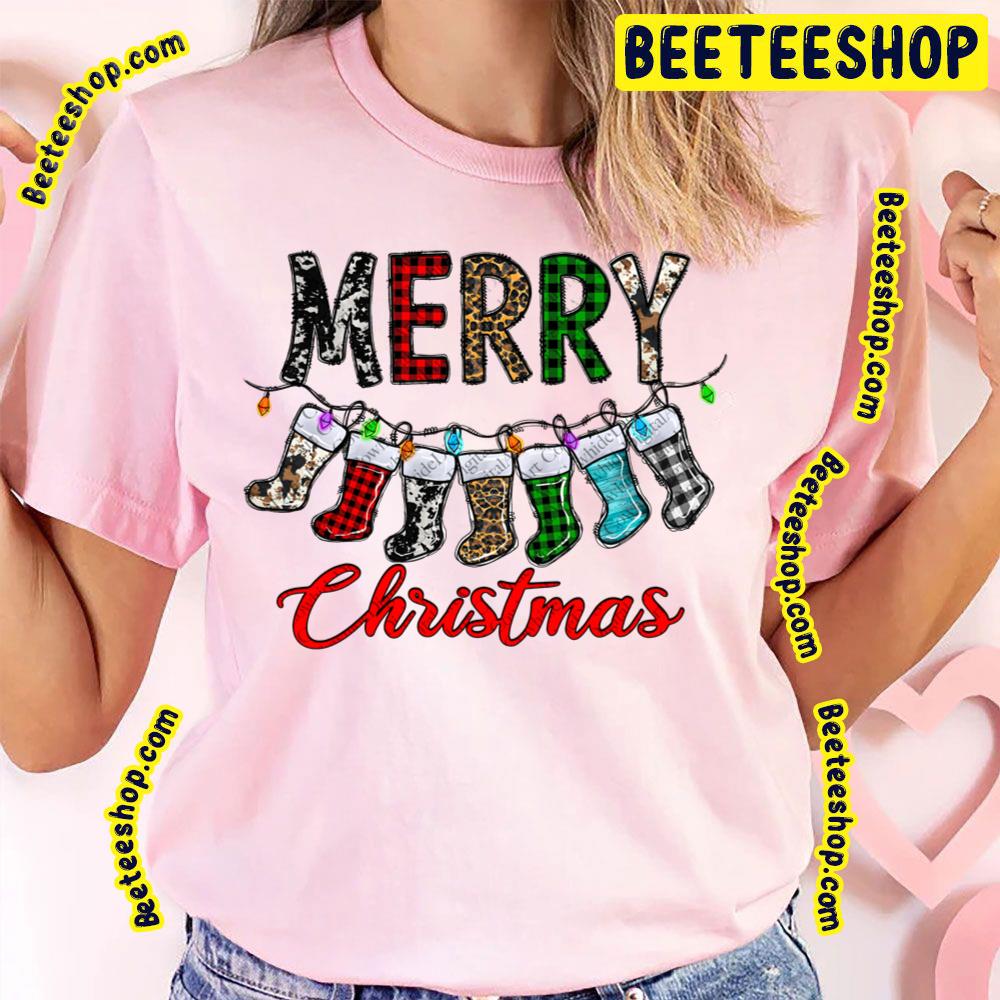 Merry Christmas Sock Light Trending Unisex T-Shirt Merry Christmas Sock Light Trending Unisex T-Shirt