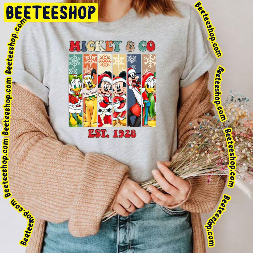 Mickey And Co Est 1928 Disney Characters Christmas Trending Unisex T-Shirt Mickey And Co Est 1928 Disney Characters Christmas Trending Unisex T-Shirt