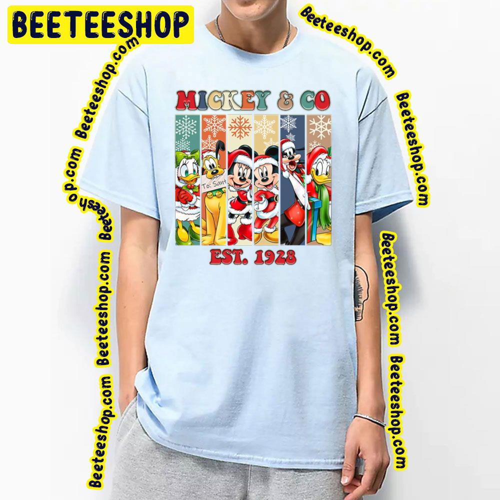 Mickey And Co Est 1928 Disney Characters Christmas Trending Unisex T-Shirt Mickey And Co Est 1928 Disney Characters Christmas Trending Unisex T-Shirt