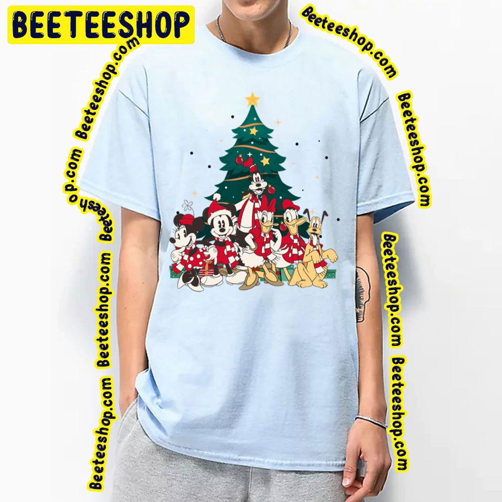 Mickey And Friends Around Christmas Tree Minnie Mickey Goofy Daisy Donald Pluto Trending Unisex T-Shirt Mickey And Friends Around Christmas Tree Minnie Mickey Goofy Daisy Donald Pluto Trending Unisex T-Shirt