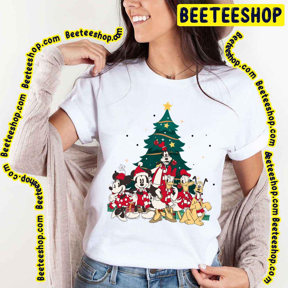 Mickey And Friends Around Christmas Tree Minnie Mickey Goofy Daisy Donald Pluto Trending Unisex T-Shirt Mickey And Friends Around Christmas Tree Minnie Mickey Goofy Daisy Donald Pluto Trending Unisex T-Shirt