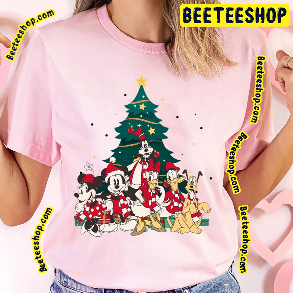 Mickey And Friends Around Christmas Tree Minnie Mickey Goofy Daisy Donald Pluto Trending Unisex T-Shirt Mickey And Friends Around Christmas Tree Minnie Mickey Goofy Daisy Donald Pluto Trending Unisex T-Shirt