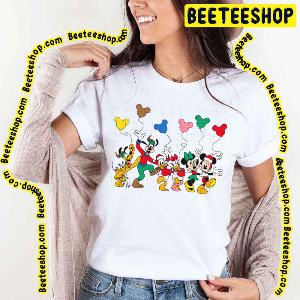 Mickey And Friends Christmas Balloon Minnie Mickey Goofy Daisy Donald Pluto Trending Unisex T-Shirt Mickey And Friends Christmas Balloon Minnie Mickey Goofy Daisy Donald Pluto Trending Unisex T-Shirt