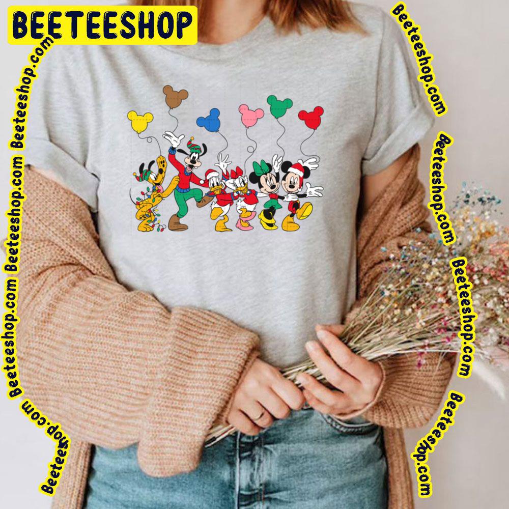 Mickey And Friends Christmas Balloon Minnie Mickey Goofy Daisy Donald Pluto Trending Unisex T-Shirt Mickey And Friends Christmas Balloon Minnie Mickey Goofy Daisy Donald Pluto Trending Unisex T-Shirt