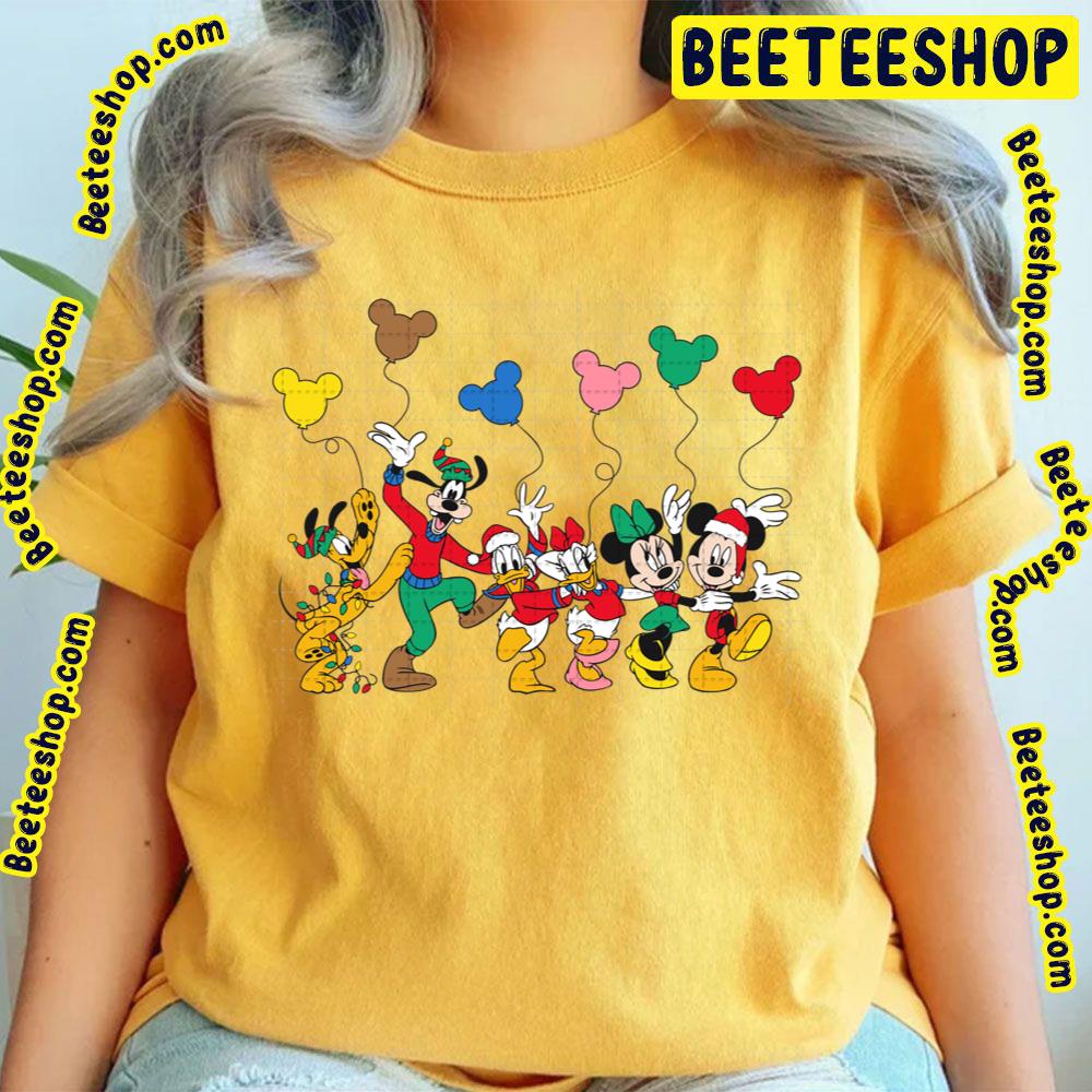 Mickey And Friends Christmas Balloon Minnie Mickey Goofy Daisy Donald Pluto Trending Unisex T-Shirt Mickey And Friends Christmas Balloon Minnie Mickey Goofy Daisy Donald Pluto Trending Unisex T-Shirt