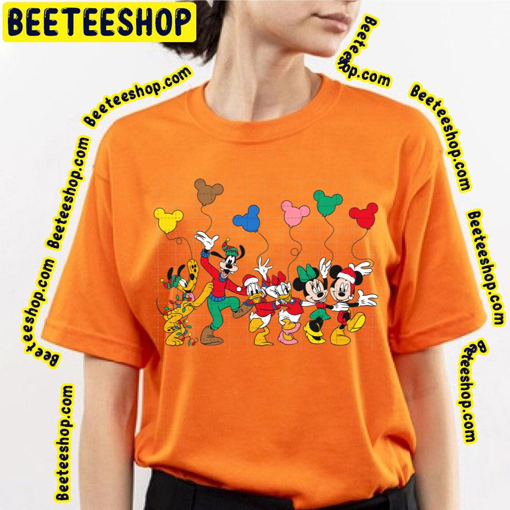 Mickey And Friends Christmas Balloon Minnie Mickey Goofy Daisy Donald Pluto Trending Unisex T-Shirt Mickey And Friends Christmas Balloon Minnie Mickey Goofy Daisy Donald Pluto Trending Unisex T-Shirt