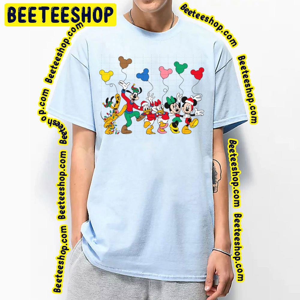 Mickey And Friends Christmas Balloon Minnie Mickey Goofy Daisy Donald Pluto Trending Unisex T-Shirt Mickey And Friends Christmas Balloon Minnie Mickey Goofy Daisy Donald Pluto Trending Unisex T-Shirt