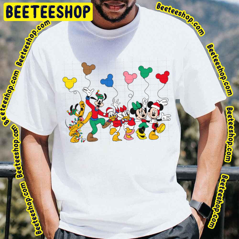 Mickey And Friends Christmas Balloon Minnie Mickey Goofy Daisy Donald Pluto Trending Unisex T-Shirt Mickey And Friends Christmas Balloon Minnie Mickey Goofy Daisy Donald Pluto Trending Unisex T-Shirt