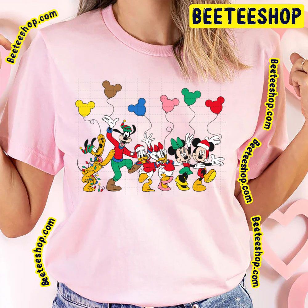 Mickey And Friends Christmas Balloon Minnie Mickey Goofy Daisy Donald Pluto Trending Unisex T-Shirt Mickey And Friends Christmas Balloon Minnie Mickey Goofy Daisy Donald Pluto Trending Unisex T-Shirt
