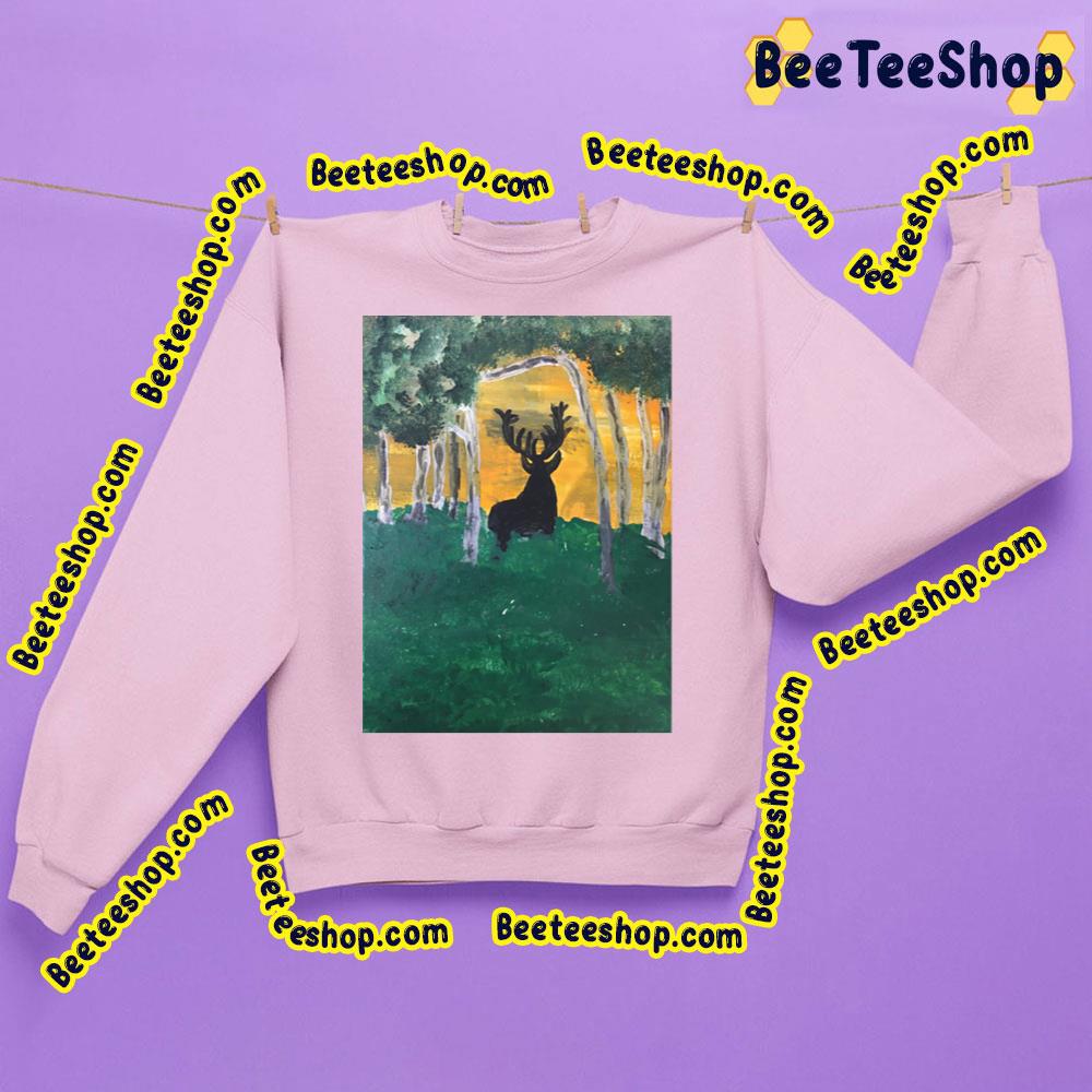 Painting Art King Of The Forest Deer Shadow Trending Unisex Sweatshirt Painting Art King Of The Forest Deer Shadow Trending Unisex Sweatshirt