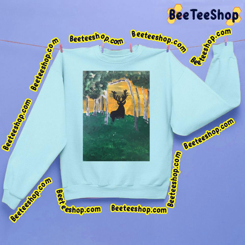 Painting Art King Of The Forest Deer Shadow Trending Unisex Sweatshirt Painting Art King Of The Forest Deer Shadow Trending Unisex Sweatshirt