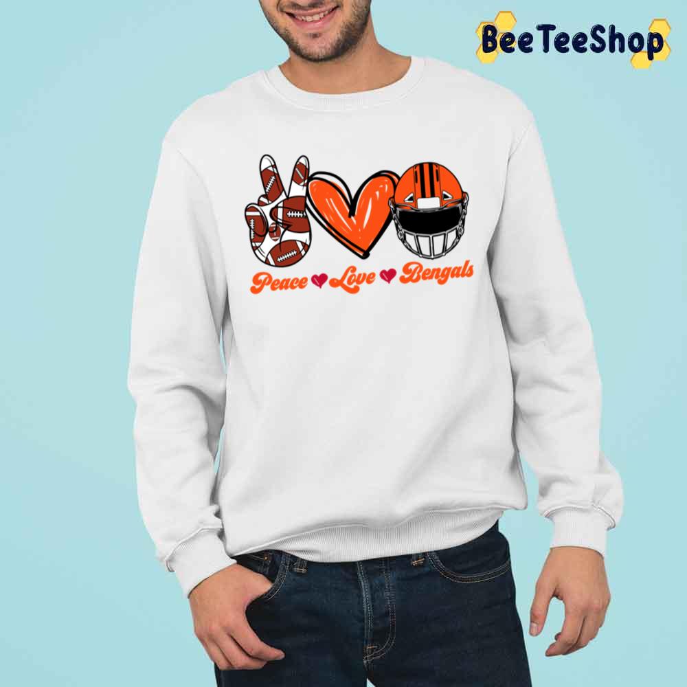 Peace Love Bengals Team Funny Art Football Trending Unisex Sweatshirt Peace Love Bengals Team Funny Art Football Trending Unisex Sweatshirt