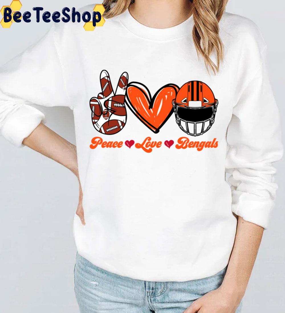 Peace Love Bengals Team Funny Art Football Trending Unisex Sweatshirt Peace Love Bengals Team Funny Art Football Trending Unisex Sweatshirt