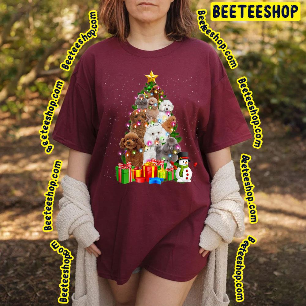 Poodle Christmas Tree Funny Christmas Lights Trending Unisex T-Shirt Poodle Christmas Tree Funny Christmas Lights Trending Unisex T-Shirt