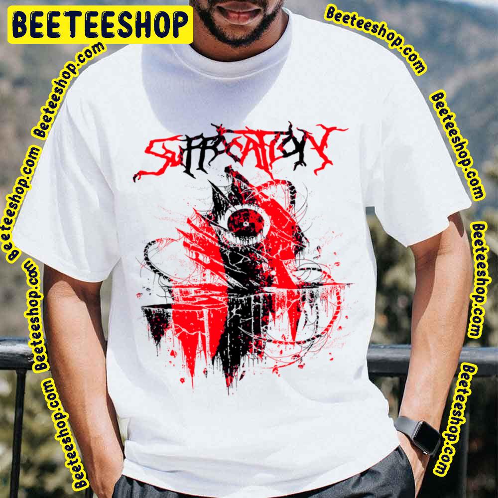 Red And Black Logo Of Suffocation Art Trending Unisex T-Shirt Red And Black Logo Of Suffocation Art Trending Unisex T-Shirt