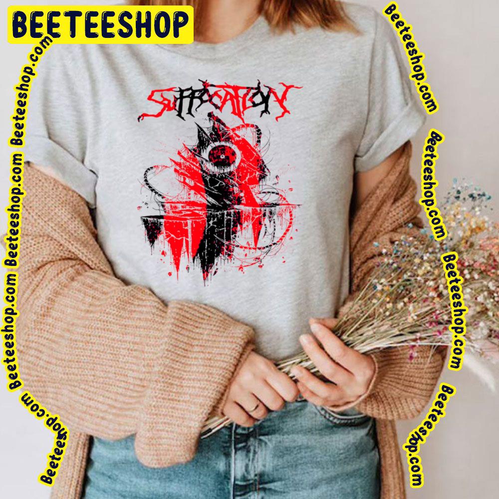 Red And Black Logo Of Suffocation Art Trending Unisex T-Shirt Red And Black Logo Of Suffocation Art Trending Unisex T-Shirt