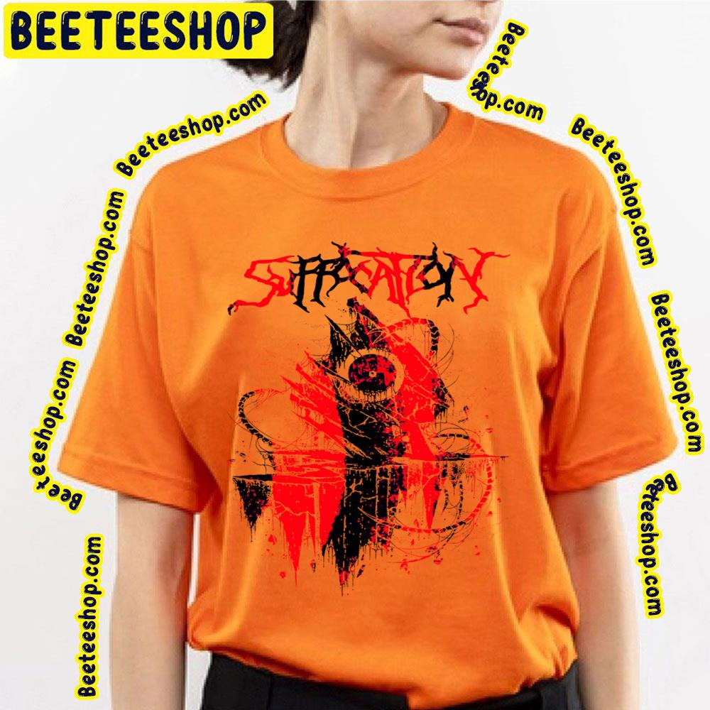 Red And Black Logo Of Suffocation Art Trending Unisex T-Shirt Red And Black Logo Of Suffocation Art Trending Unisex T-Shirt