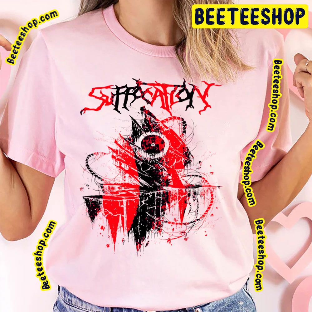 Red And Black Logo Of Suffocation Art Trending Unisex T-Shirt Red And Black Logo Of Suffocation Art Trending Unisex T-Shirt