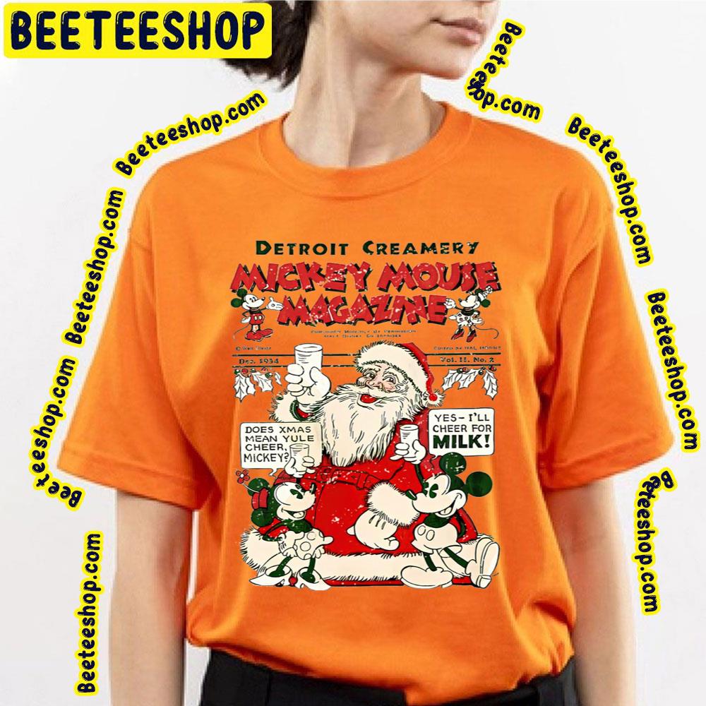 Retro Disney Christmas Mickey Minnie Santa Trending Unisex T-Shirt Retro Disney Christmas Mickey Minnie Santa Trending Unisex T-Shirt