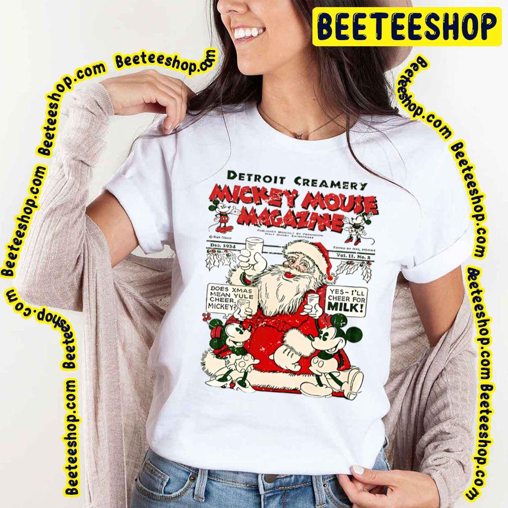 Retro Disney Christmas Mickey Minnie Santa Trending Unisex T-Shirt Retro Disney Christmas Mickey Minnie Santa Trending Unisex T-Shirt