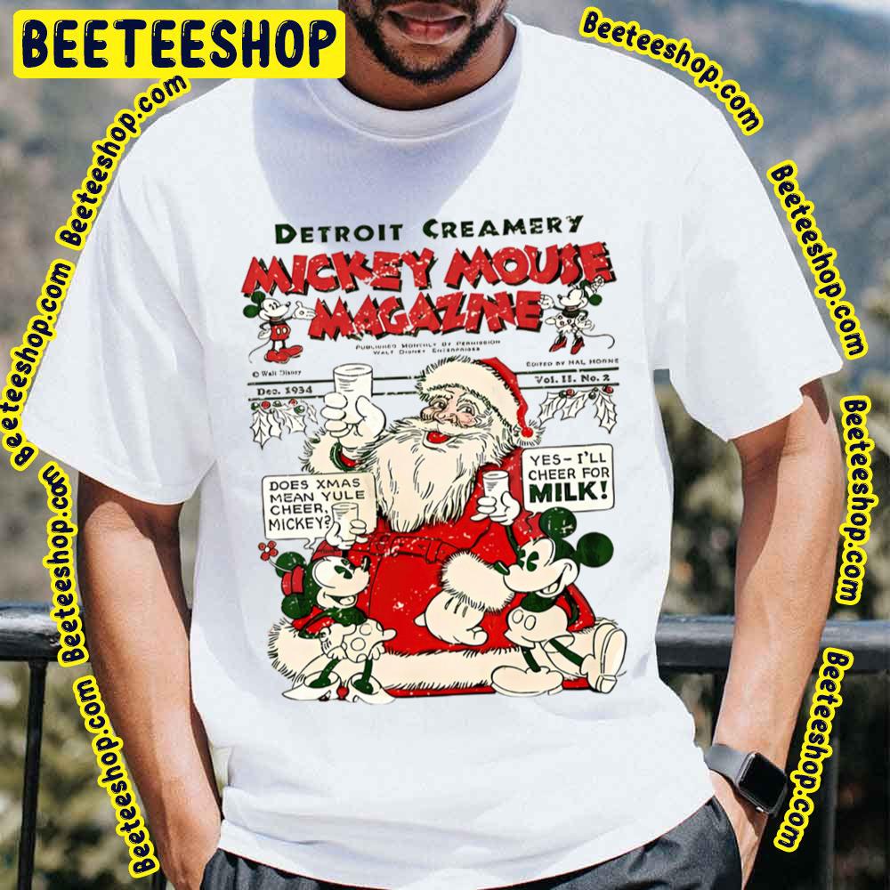 Retro Disney Christmas Mickey Minnie Santa Trending Unisex T-Shirt Retro Disney Christmas Mickey Minnie Santa Trending Unisex T-Shirt