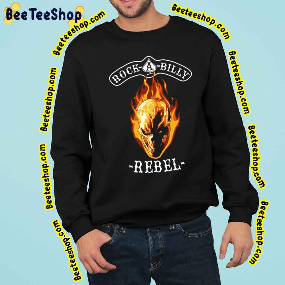 Rockabilly Rebel Flaming Skull Trending Unisex Sweatshirt Rockabilly Rebel Flaming Skull Trending Unisex Sweatshirt