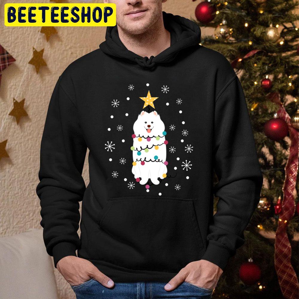 Samoyed Dog Christmas Tree Funny Kawaii Trending Unisex Hoodie Samoyed Dog Christmas Tree Funny Kawaii Trending Unisex Hoodie