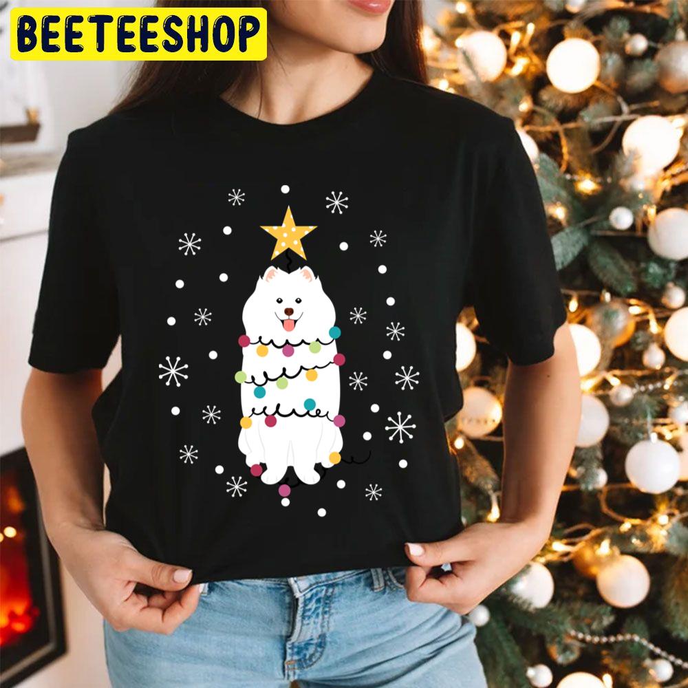 Samoyed Dog Christmas Tree Funny Kawaii Trending Unisex Hoodie Samoyed Dog Christmas Tree Funny Kawaii Trending Unisex Hoodie
