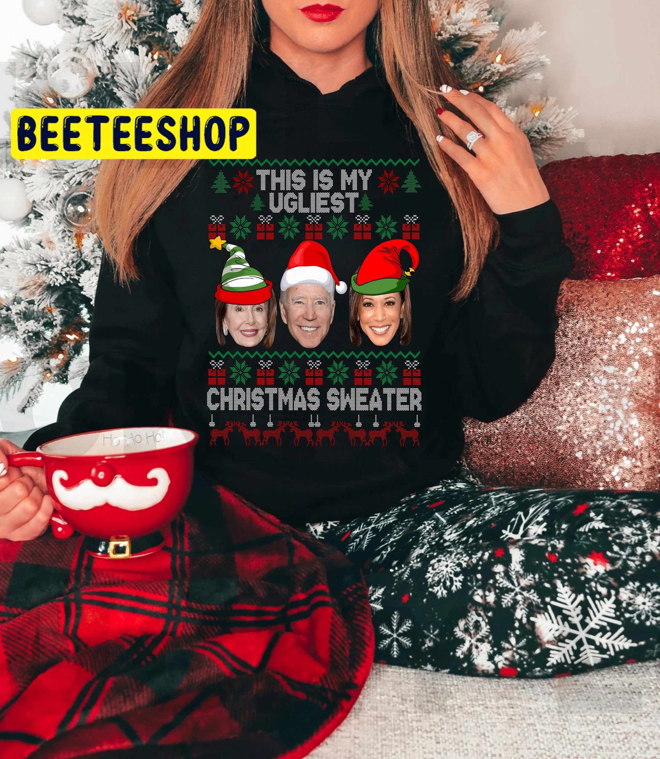 Santa Joe Biden This Is My Ugliest Christmas Trending Unisex Shirt Santa Joe Biden This Is My Ugliest Christmas Trending Unisex Shirt