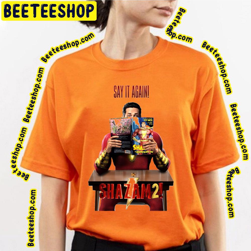 Say It Again Shazam Movie Vintage Art Graphic Trending Unisex T-Shirt Say It Again Shazam Movie Vintage Art Graphic Trending Unisex T-Shirt