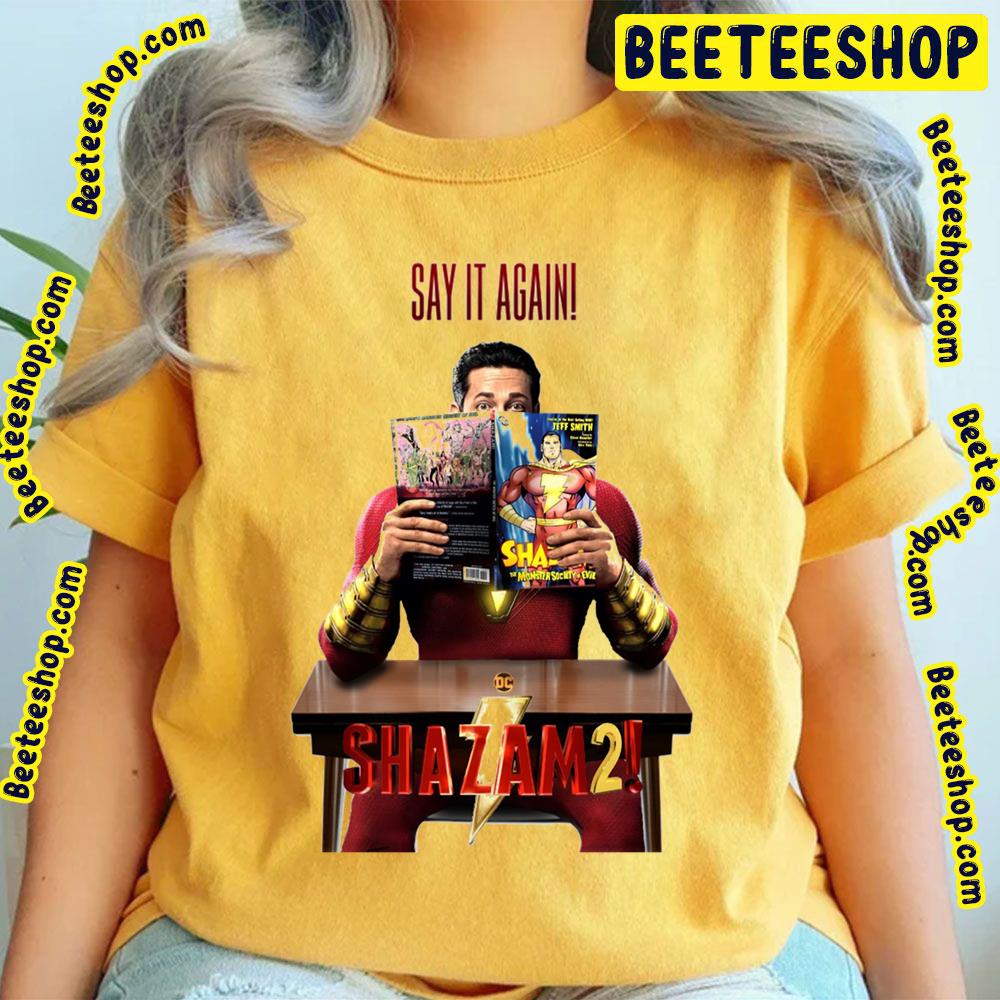 Say It Again Shazam Movie Vintage Art Graphic Trending Unisex T-Shirt Say It Again Shazam Movie Vintage Art Graphic Trending Unisex T-Shirt