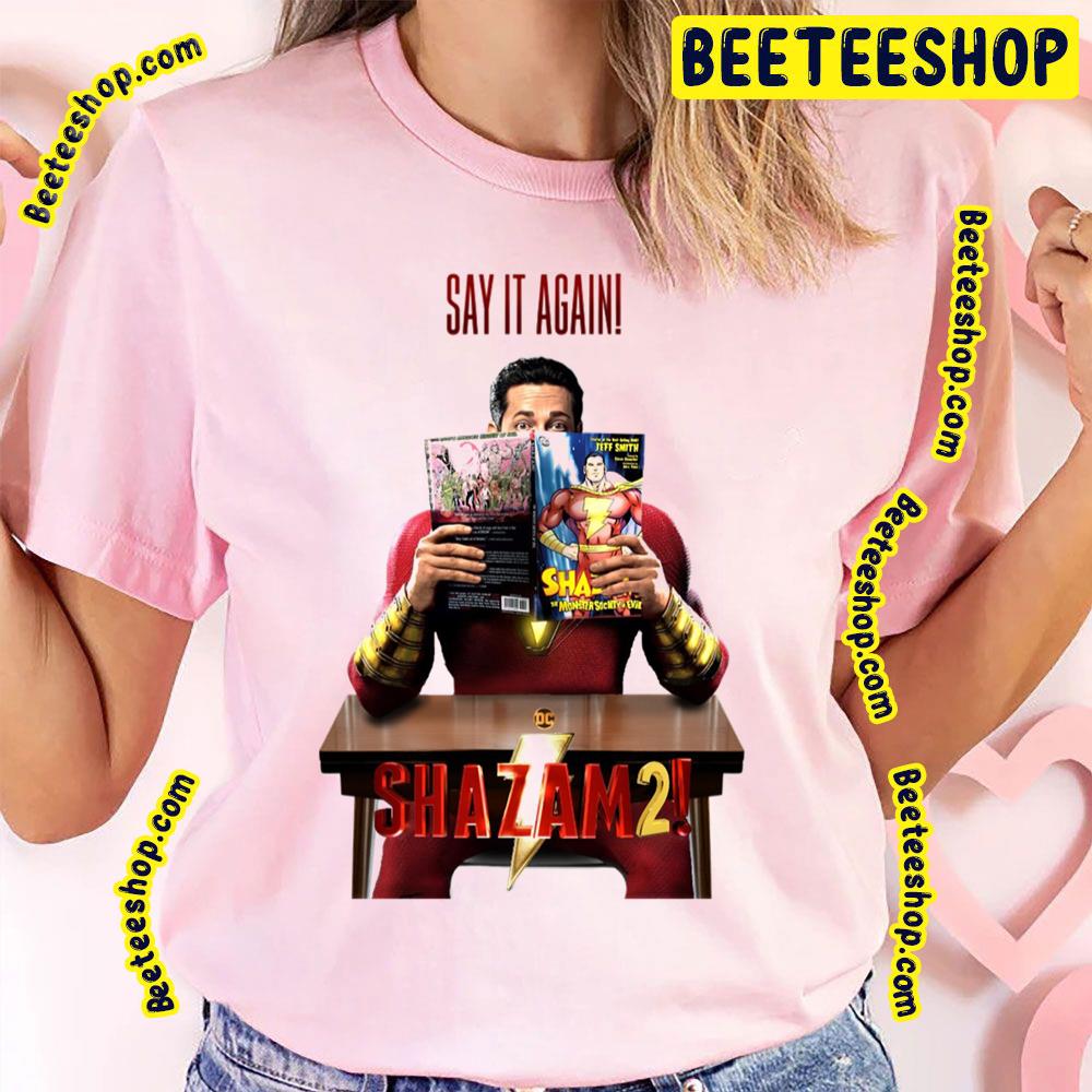 Say It Again Shazam Movie Vintage Art Graphic Trending Unisex T-Shirt Say It Again Shazam Movie Vintage Art Graphic Trending Unisex T-Shirt