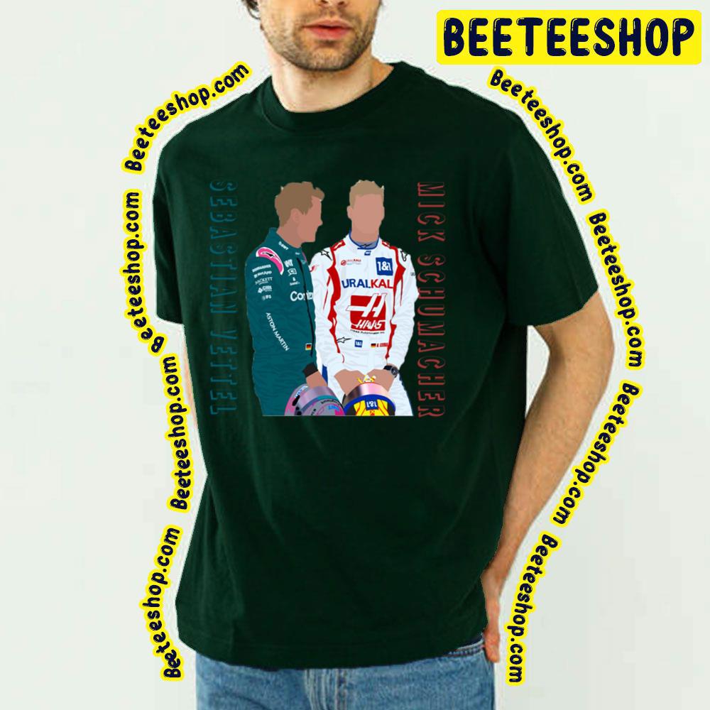 Sebastian Vettel And Mick Schumacher Painting Art Trending Unisex T-Shirt Sebastian Vettel And Mick Schumacher Painting Art Trending Unisex T-Shirt