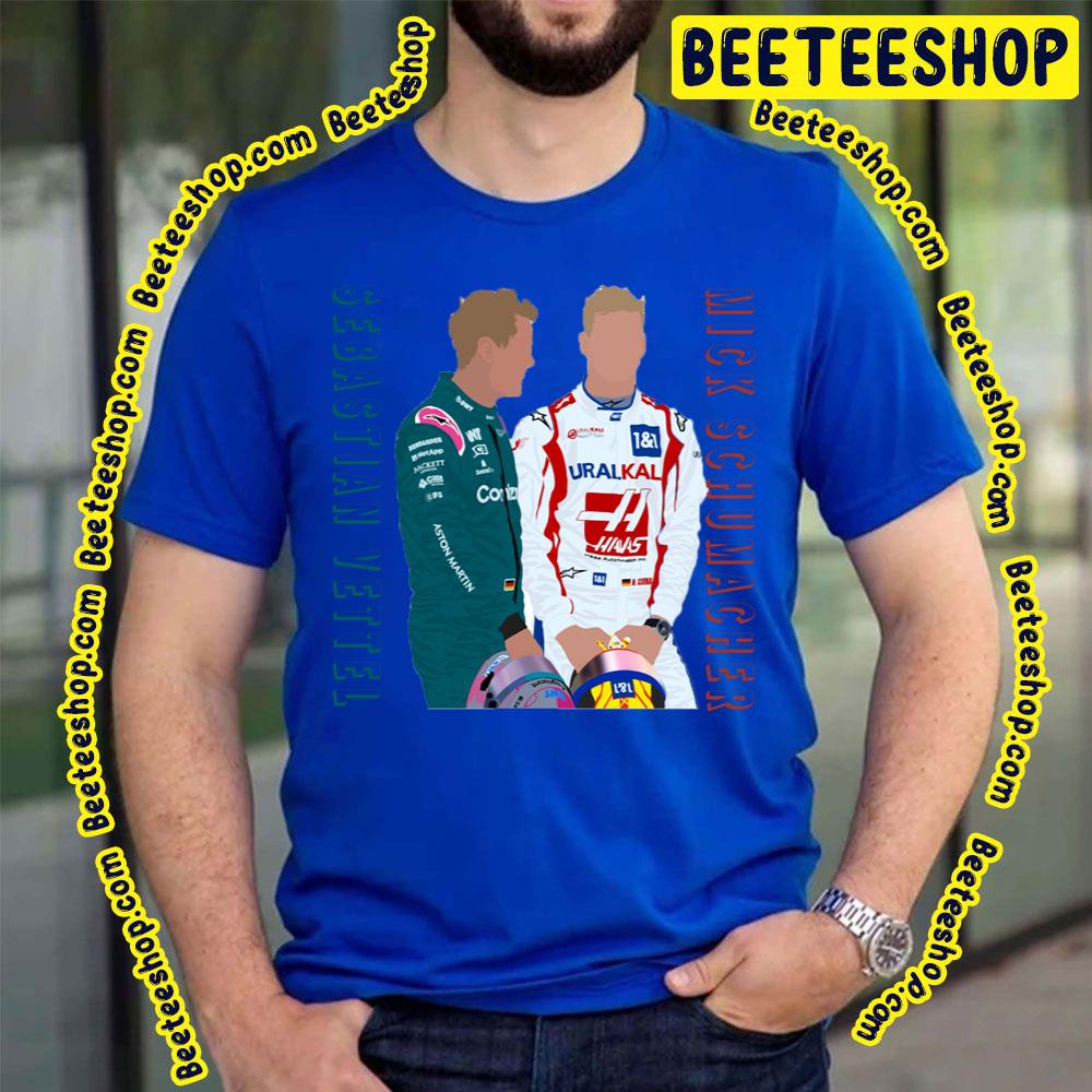 Sebastian Vettel And Mick Schumacher Painting Art Trending Unisex T-Shirt Sebastian Vettel And Mick Schumacher Painting Art Trending Unisex T-Shirt