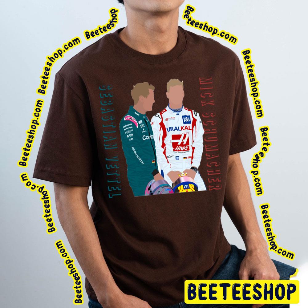 Sebastian Vettel And Mick Schumacher Painting Art Trending Unisex T-Shirt Sebastian Vettel And Mick Schumacher Painting Art Trending Unisex T-Shirt