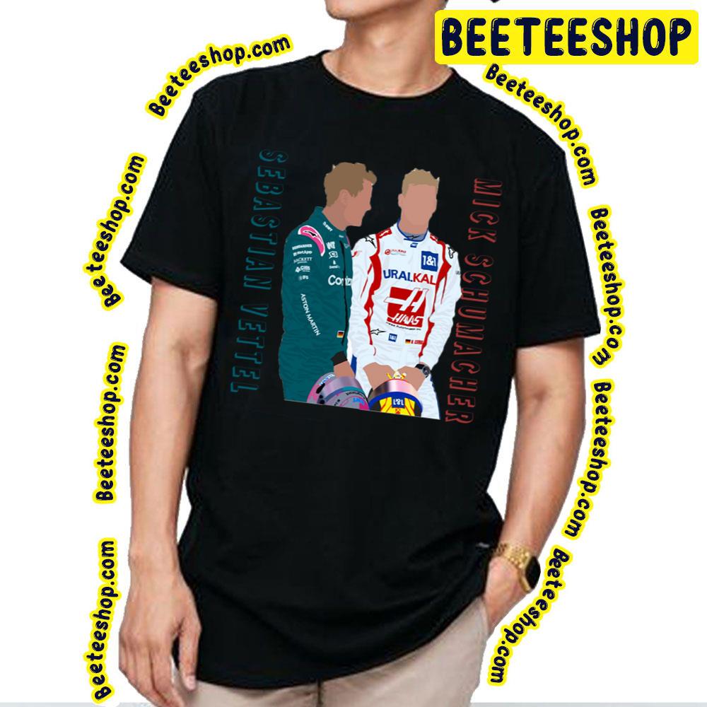 Sebastian Vettel And Mick Schumacher Painting Art Trending Unisex T-Shirt Sebastian Vettel And Mick Schumacher Painting Art Trending Unisex T-Shirt