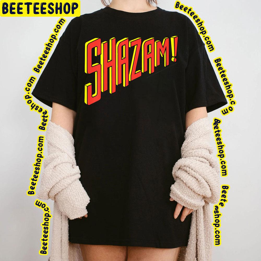 Shazam Slanted Text Logo Funny For Fans Trending Unisex Sweatshirt Shazam Slanted Text Logo Funny For Fans Trending Unisex Sweatshirt