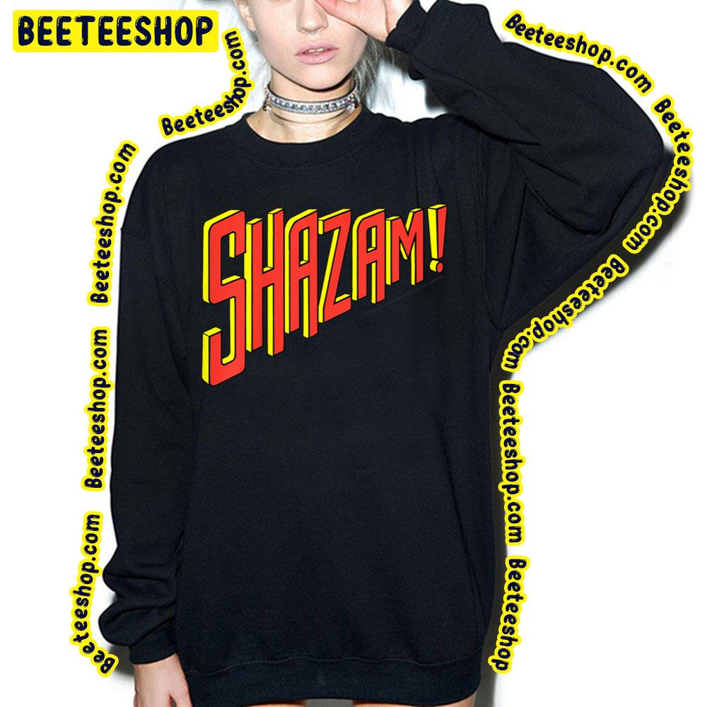 Shazam Slanted Text Logo Funny For Fans Trending Unisex Sweatshirt Shazam Slanted Text Logo Funny For Fans Trending Unisex Sweatshirt