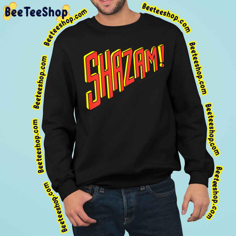 Shazam Slanted Text Logo Funny For Fans Trending Unisex Sweatshirt Shazam Slanted Text Logo Funny For Fans Trending Unisex Sweatshirt