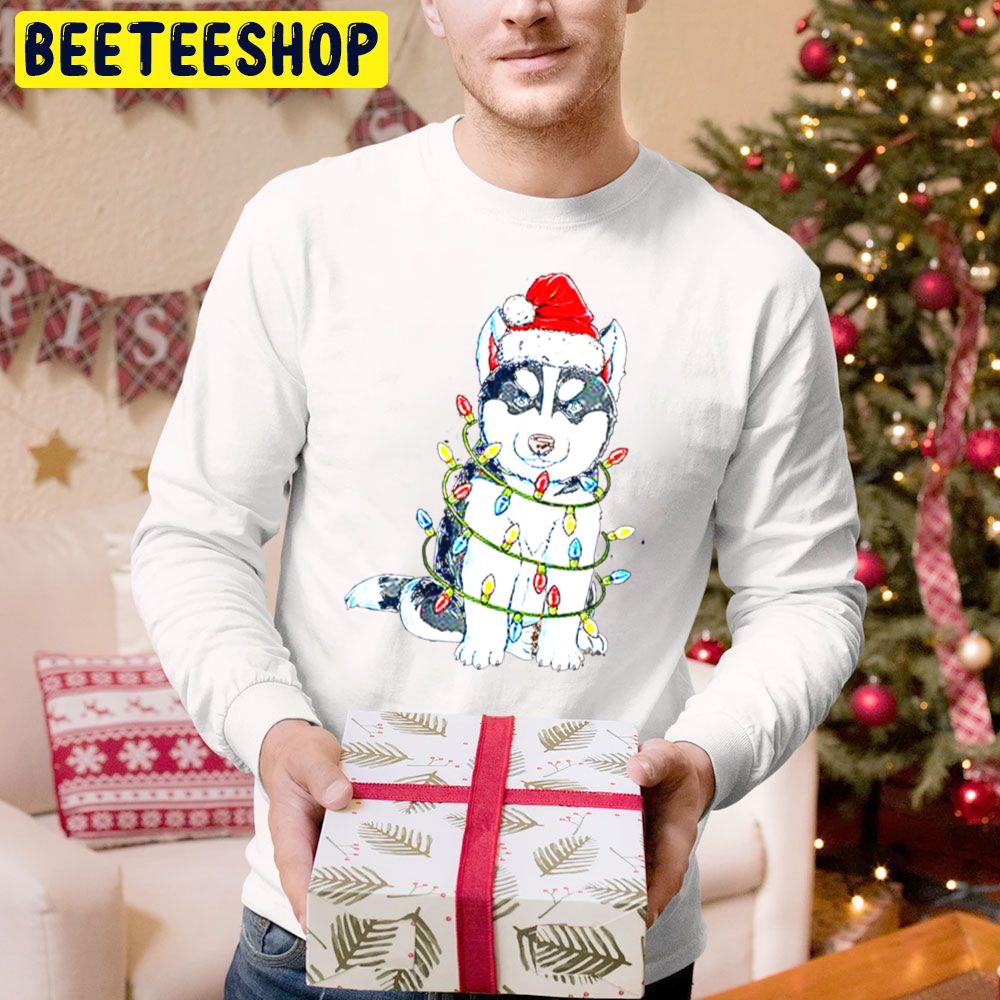 Siberian Husky Santa Christmas Tree Trending Unisex Hoodie Siberian Husky Santa Christmas Tree Trending Unisex Hoodie