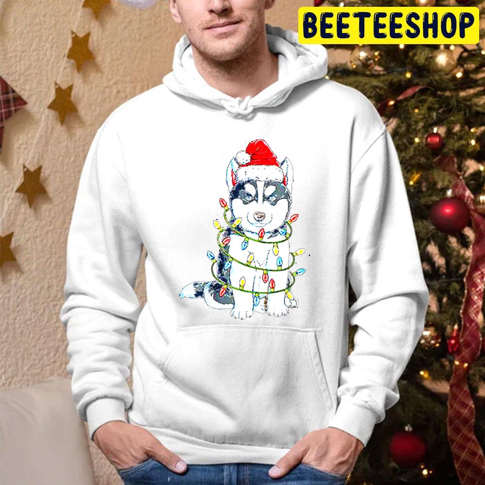 Siberian Husky Santa Christmas Tree Trending Unisex Hoodie Siberian Husky Santa Christmas Tree Trending Unisex Hoodie