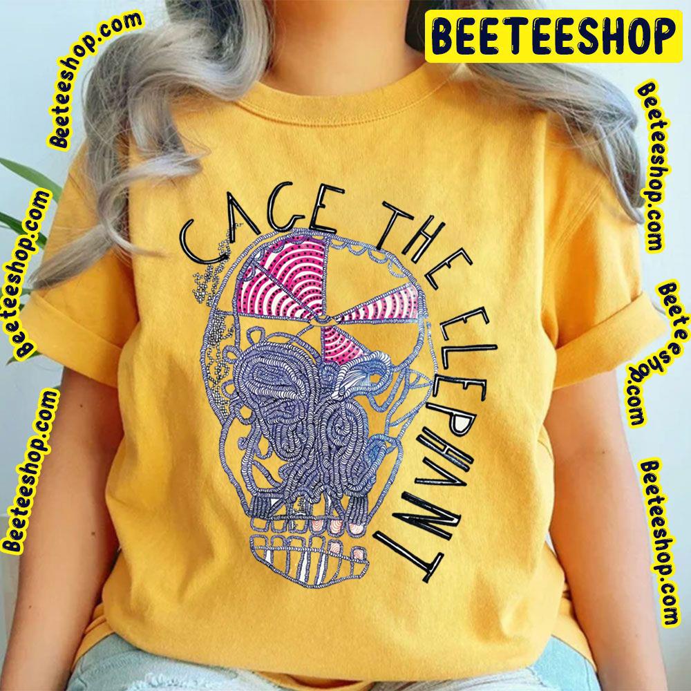 Skull Of Cage Elephant Vintage Art Trending Unisex T-Shirt Skull Of Cage Elephant Vintage Art Trending Unisex T-Shirt