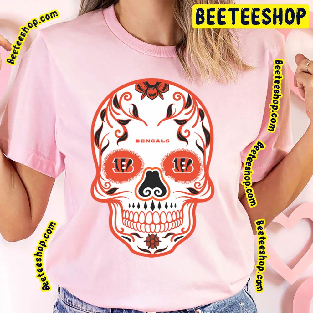 Skull Of Cincinnati Bengals Colorful Vintage Art Football Trending Unisex T-Shirt Skull Of Cincinnati Bengals Colorful Vintage Art Football Trending Unisex T-Shirt